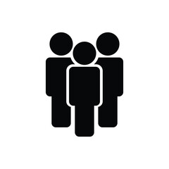 three people standing front back icon symbol 3 men