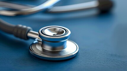 Medical Stethoscope on a Blue Background