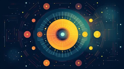 solar technology flat design top view innovation theme animation Triadic Color Scheme