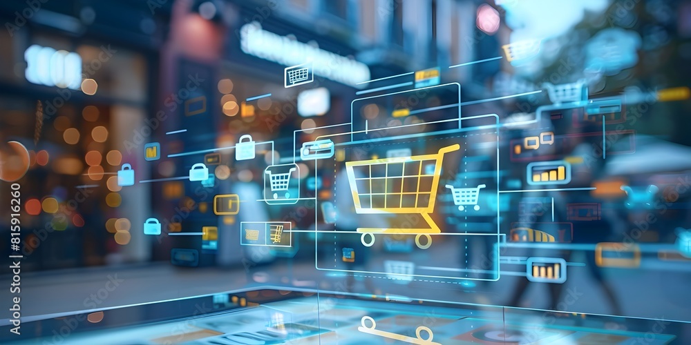Poster digital flow across the globe dynamic visualization of e commerce and online transactions descriptio