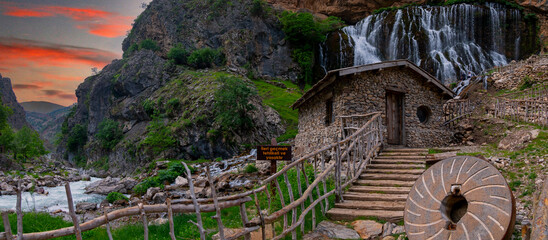 The Kapuzbasi Waterfalls in Aladaglar National Park 156 km (97 miles) south of Urgup and east of...