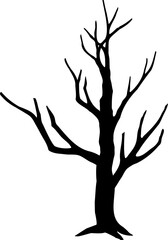 Dead tree silhouette vector art