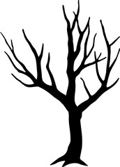 Fototapeta premium Dead tree silhouette vector art