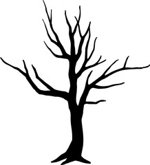 Dead tree silhouette vector art