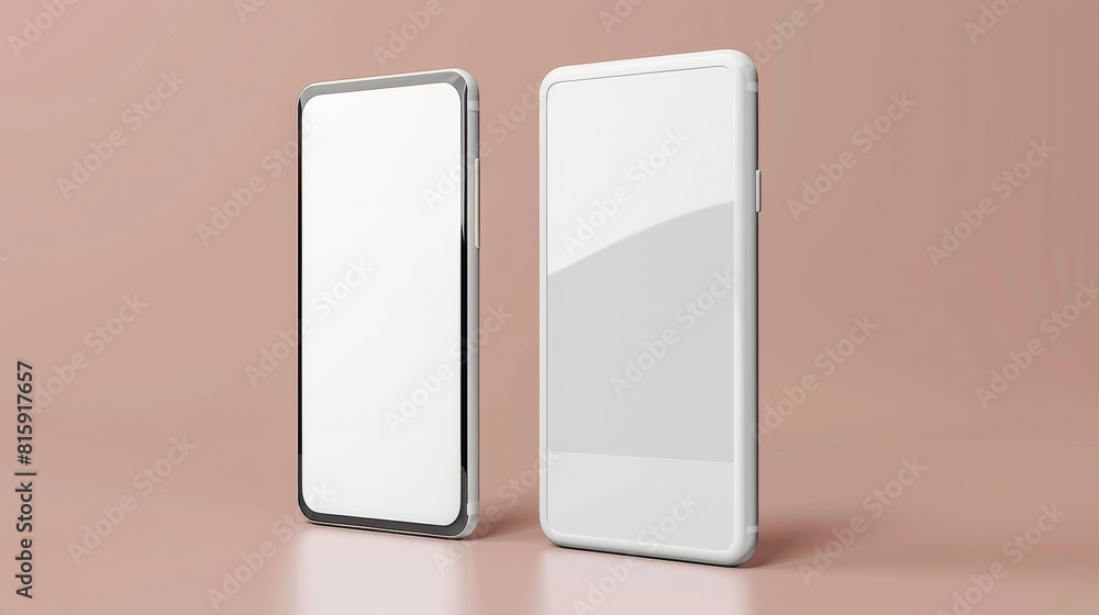 Poster this mockup represents a smooth and realistic rendering of a white and black smartphone in front of 