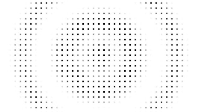 4k dynamic circular seamless looping animation. Moving circles with little rhombus dots on transparent background (alpha channel)