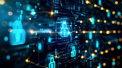 Obraz premium background digital security network