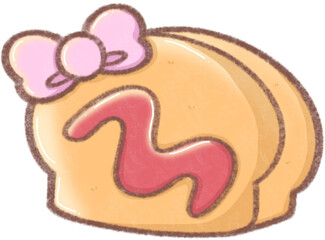 Cute strawberry jam bread
