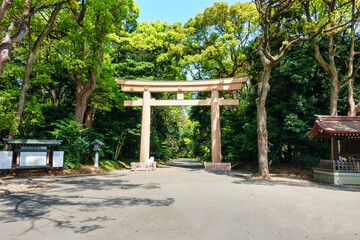 Gateway to Yoyogi Park in Tokyo, Japan.
