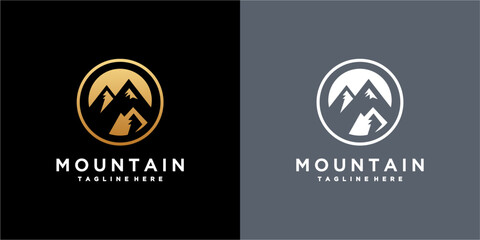 abstract mountain logo vector icon illustration. mountain logo design template elements