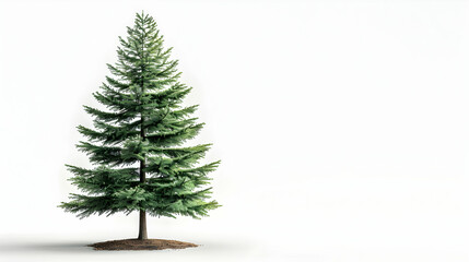 Photo realistic Redwood Tree Isolated on White Background: Majestic Height and Bark Detail for Environmental Education and Forestry Themes
