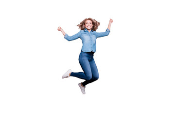 Full length body size view portrait of her she nice charming lovely attractive fascinating cheerful...