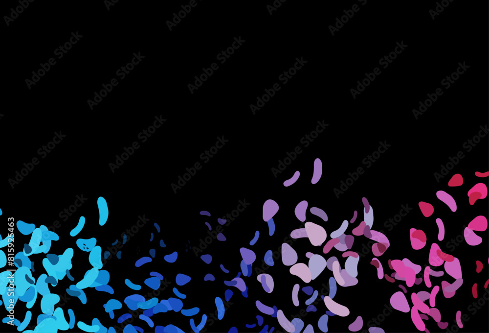Poster dark multicolor, rainbow vector texture with random forms.