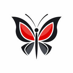 Modern and minimalist Butterfly logo icon vector illustration with a white background 