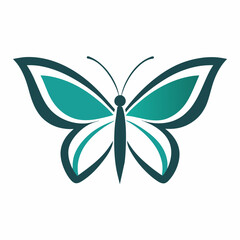 Modern and minimalist Butterfly logo icon vector illustration with a white background 
