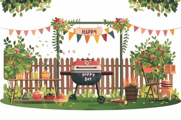 Join us for a festive backyard barbecue to celebrate Labor Day with delicious food and cheerful decorations.