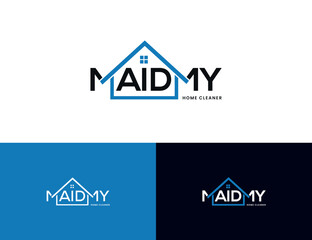  Maid my House Care for cleaning services word mark logo Design Template