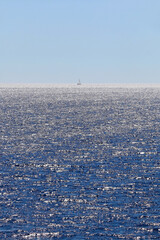 Sailing boat and beautiful Adriatic sea landscape in Croatia.