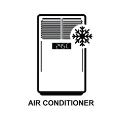 Portable air conditioner icon. Air conditioner on the floor isolated on background vector illustration.
