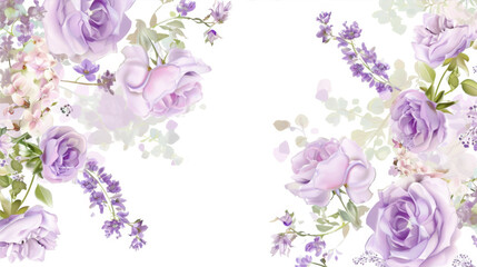 Purple flowers on a white background
