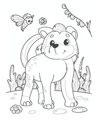 Obraz premium Animal Coloring Book Page For Kids