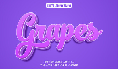 Editable 3d text style effect - Grapes text effect Template