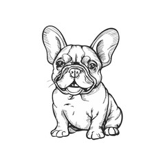 French Bulldog Doodle Art: Adorable Illustration of a Charming Companion
