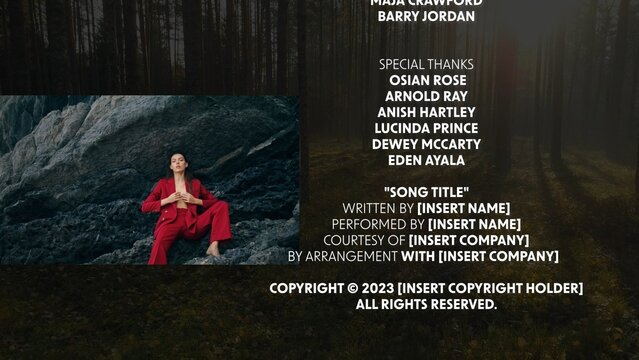 Modern Movie Credits End Title with Actors