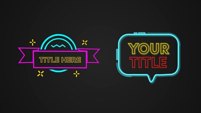 Neon Glowing Sign Lower Thirds Bundle