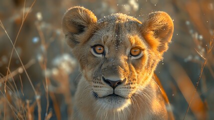 Obraz premium lion fighing over Massai marah jungle in south africa 4K Wallpaper created by ai