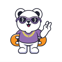 Polar bear logo design, vector logo design, illustration 