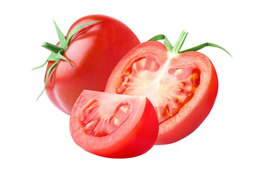 Delicious ripe tomatoes, cut out