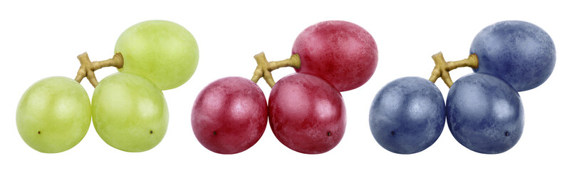 Set of delicious grapes, cut out