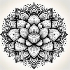 lotus flower mandala outline
