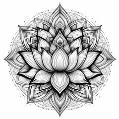 lotus flower mandala outline
