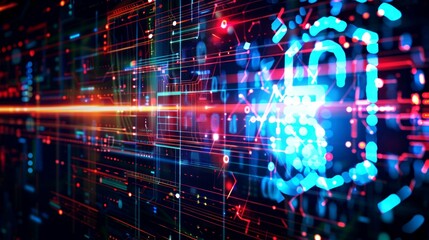 Obraz premium background digital security network