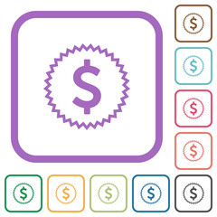 American dollar sticker alternate simple icons