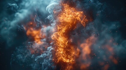 Fototapeta premium Large Fire Burning in the Air