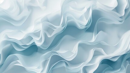 Obraz premium A soft and flowing abstract design featuring light blue fabric-like textures. The delicate folds and smooth waves create an airy, ethereal aesthetic with a modern, minimalistic appeal.