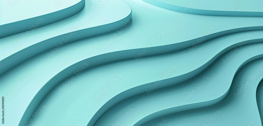 Sticker Smooth, flowing blue waves forming an abstract, minimalist design with a serene feel.