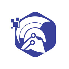 Spartan tech vector logo design template.
