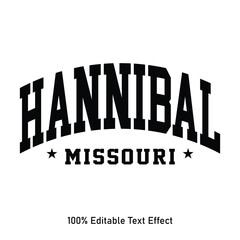 Hannibal text effect vector. Editable college t-shirt design printable text effect vector