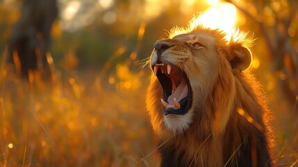 lion fighing over Massai marah jungle in south africa 4K Wallpaper created by ai
