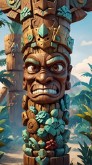 Polynesian Style Tiki Totem