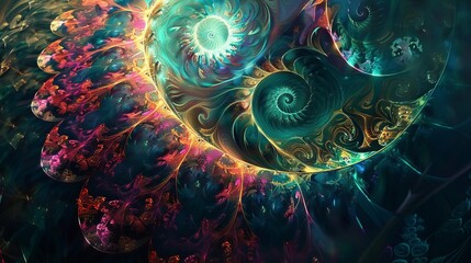 abstract fractal background colorful digital art illustration