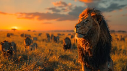 lion fighing over Massai marah jungle in south africa 4K Wallpaper created by ai