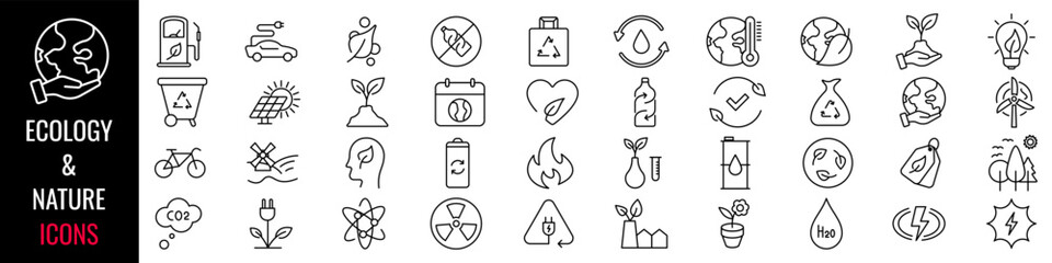 Ecology icon set. Nature and Environment icons. Vector illustration.