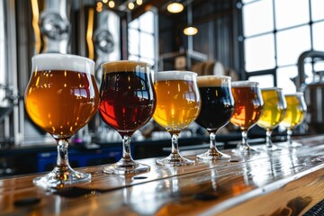 Vectornator for Enhanced and Creative Brewing Designs: A Display of Craft Beer Tasting Flight at a Brewery