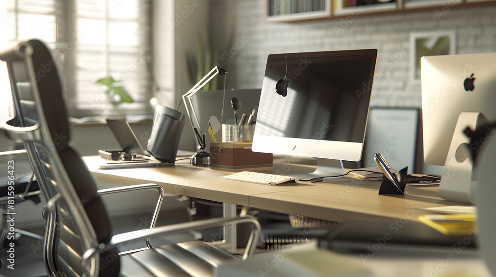 Poster work space comfortable modern workplace : generative ai