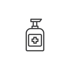 Hand sanitizer bottle line icon
